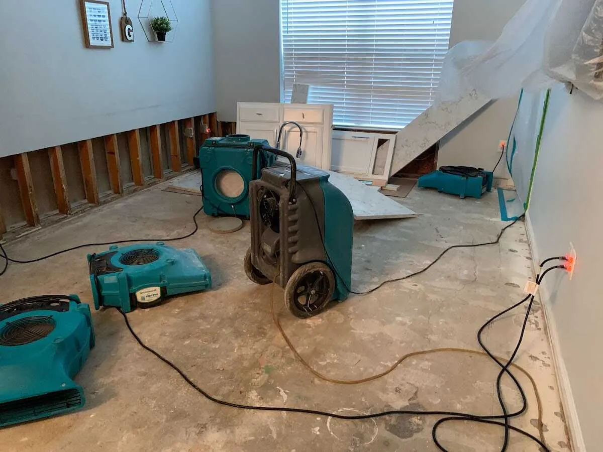 Dehumidifier in flood-cut room for Water Extraction & Removal in Amherst